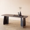 377930 B 01 SF FQ Oakline curve eettafel 220x100cm mystic brown vierkant