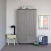 365536 WG 01 SF Dennis kast met laden warmgrijs Zorel Rassy Sarly vierkant