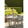 500008 Z 500013 Z 02 SF EXT Bear eettafel aluminium zand Fowl eetstoel aluminium textileen zand