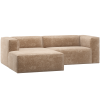 377432 VP 01 VS ES Bean chaise longue bank links chenille velvet perzikroze F1