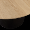 TB RO DL22 1190 373260 01 VS FA Tafelblad rond doorgaande lamel O120cm transparant Tablo ronde poot detail
