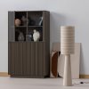 377731 TB 801396 NS 01 SF WP Nova lage vitrinekast grenen truffel bruin Loft vloerlamp vierkant