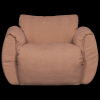 377526 OP 01 VS WE Baggy draaifauteuil geweven chenille oudroze F1