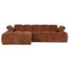 377464 R 03 VS WE Mojo chaise longue links geweven ribstof roestbruin F2