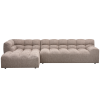 200420 BM 01 VS BL Allure chaise longue links geweven stof bruin melange