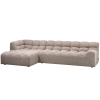 200420 BM 02 VS BL Allure chaise longue links geweven stof bruin melange SA