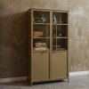 800012 K 01 SF BP Exhibit vitrinekast metaal khaki VIERKANT