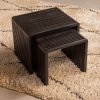 374017 Z 02 SF WE Set van 2 Willa bijzettafels recycled teak zwart