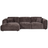 375072 W 01 VS WE Cloud chaise longue links geweven chenille warm bruin