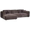 375072 W 03 VS WE Cloud chaise longue links geweven chenille warm bruin