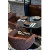 TB RO VL24 0790 377344 374080 C 01 SF FA Tafelblad rond vingerlas O80cm blacknight Bistro trompetvoet Fenne chestnut