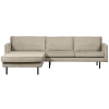 800905 WH 01 VS WH Rodeo chaise longue links structure velvet wheatfield