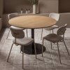 TB RO DL22 1190 373260 340484 Z 02 SF FA Tafelblad rond doorgaande lamel O120cm transparant Tablo ronde poot Link VIERKANT