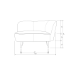 340476 KG 156 132 50 BT Sara lounge fauteuil rechts