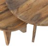 400445 N 01 VS VT Set v 2 High heel bijzettafels mango hout naturel detail