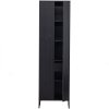 373474 Z 05 VS WE New Gravure hoge kast met lade grenen zwart