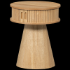 375058 N 02 VS FA Karri nachtkastje rond hout naturel SA