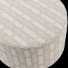 377900 NB 02 VS WP Sarli poef laag ruit dessin chenille naturel beige C1