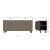 377896 TB 50 BT Root dressoir 200cm