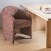 377800 R 01 SF WP Cordo eetkamerstoel met wielen melange roestbruin vierkant
