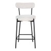 Badalona Counter Chair - Stolička za pultom, bouclé, biela, čierne nohy HN1270