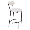 Badalona Counter Chair - Stolička za pultom, bouclé, biela, čierne nohy HN1270