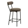 Badalona Counter Chair - Stolička za pultom, bouclé, hnedá, čierne nohy HN1064