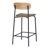 Estepona Counter Chair - stolička za pultom, opierka z jaseňového dreva, hnedé sedadlo s čiernymi nohami HN1269