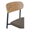 Estepona Counter Chair - stolička za pultom, opierka z jaseňového dreva, hnedé sedadlo s čiernymi nohami HN1269