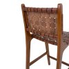 Perugia Counter Chair - stolička za pultom, koža, hnedá, teakové nohy