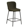 Maceda Counter Chair - stolička za pultom, bouclé, zelená, čierne nohy HN1241