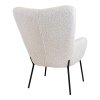 Glasgow Chair - Stolička, umelá jahňacia koža, biela, čierne nohy HN1090