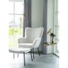 Glasgow Chair - Stolička, umelá jahňacia koža, biela, čierne nohy HN1090