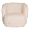 Kreslo Setubal Lounge Chair - kreslo do obývačky, umelá kožušina, sivobiela HN1093