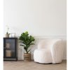 Kreslo Setubal Lounge Chair - kreslo do obývačky, umelá kožušina, sivobiela HN1093