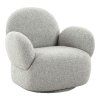 Lounge kreslo Messina s funkciou otáčania - Lounge kreslo s funkciou otáčania, bouclé, svetlo sivé HN1253