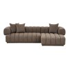 Aurora Lounge Sofa - Lounge Sofa s 3 vankúšmi, pravá strana, hnedá HN1296