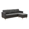Firenze Sofa - Pohovka, tmavosivá s nohami z prírodného dreva HN1045