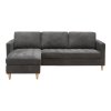 Firenze Sofa - Pohovka, tmavosivá s nohami z prírodného dreva HN1045