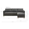 Firenze Sofa - Pohovka, tmavosivá s nohami z prírodného dreva HN1045