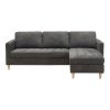 Firenze Sofa - Pohovka, tmavosivá s nohami z prírodného dreva HN1045