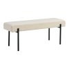Lavica Swindon - Lavica, buklé, biela, čierne nohy 100x36x42,5 cm, HN1232