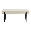 Lavica Swindon - Lavica, buklé, biela, čierne nohy 100x36x42,5 cm, HN1232