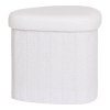 Medford Pouf - Puf, plyšový, biely 42,5x36,5 cm, HN1310