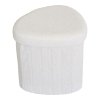 Medford Pouf - Puf, plyšový, biely 42,5x36,5 cm, HN1310