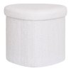 Medford Pouf - Puf, plyšový, biely 42,5x36,5 cm, HN1310