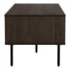 Konferenčný stolík Kyoto - Konferenčný stolík, 2 zásuvky, dubová dyha, dym, čierne kovové nohy 50x100x45 cm