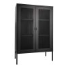 Melbourne Cabinet - Skriňa, 2 sieťované dvere, oceľ, čierna 80x40x120 cm