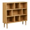 Oshawa Book Shelf - skrinka na knihy, dub/dubová dyha, prírodná farba 30x112x104,5 cm