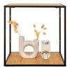 Vita Wallshelf - Nástenná polica, dubový vzhľad, čierny rám 36x36x36 cm